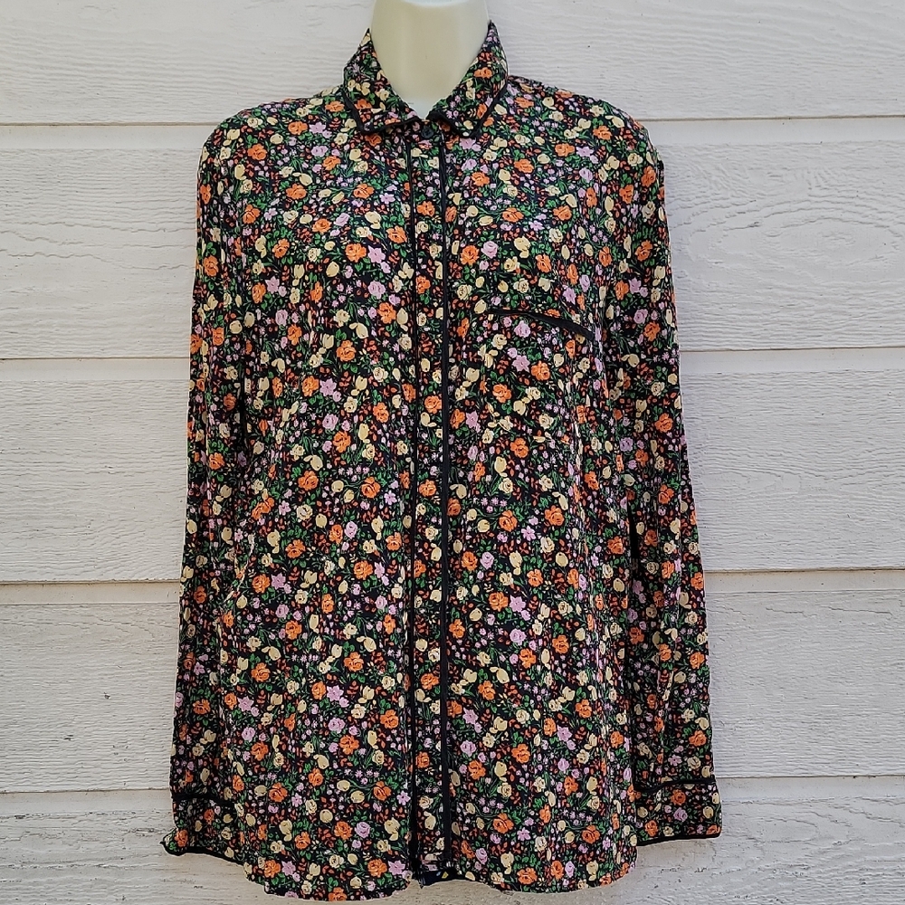 Ganni Joycedale Multicolor Floral Top Size 40